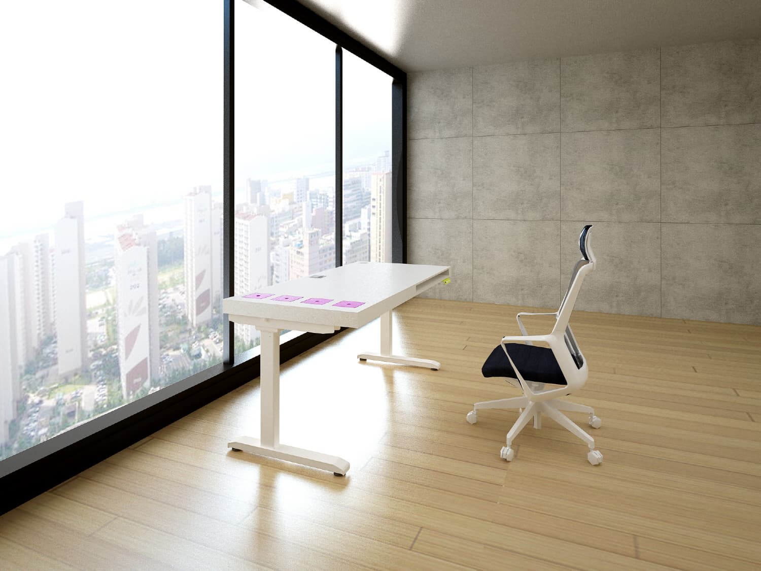 Modern Electronic Height Adjustable Desk with W-Charger